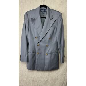 Vintage 2 Ralph Lauren POLO Blue Double Breasted Wool Crest Blazer Jacket